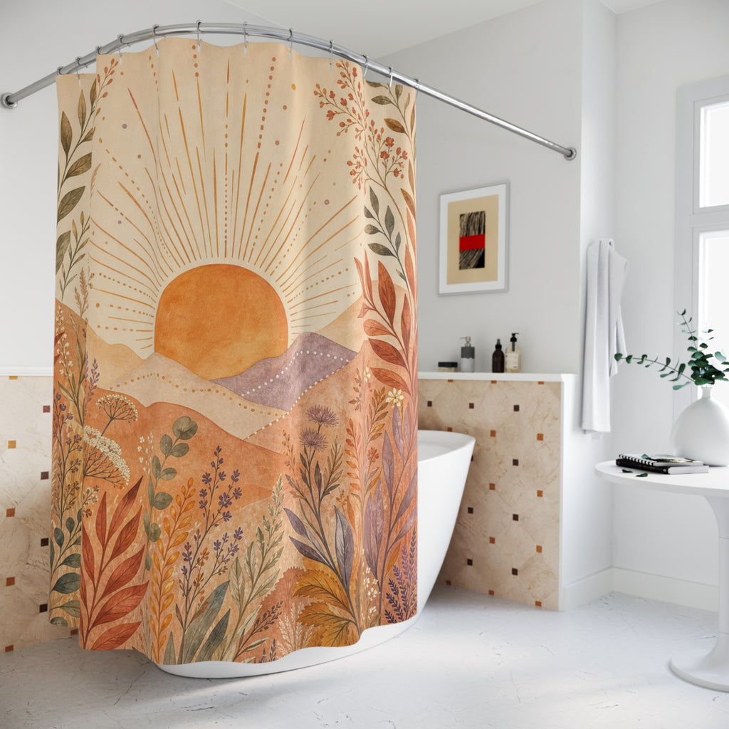 Boho Desert Sunrise Shower Curtain