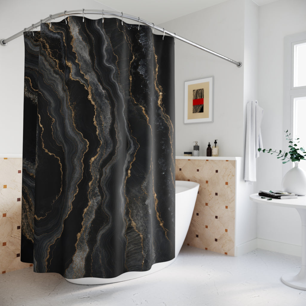 Black and Gold Shower Curtain