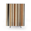 Black Brown Tan Vertical Stripe Shower Curtain