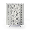 Black Boho Shower Curtain