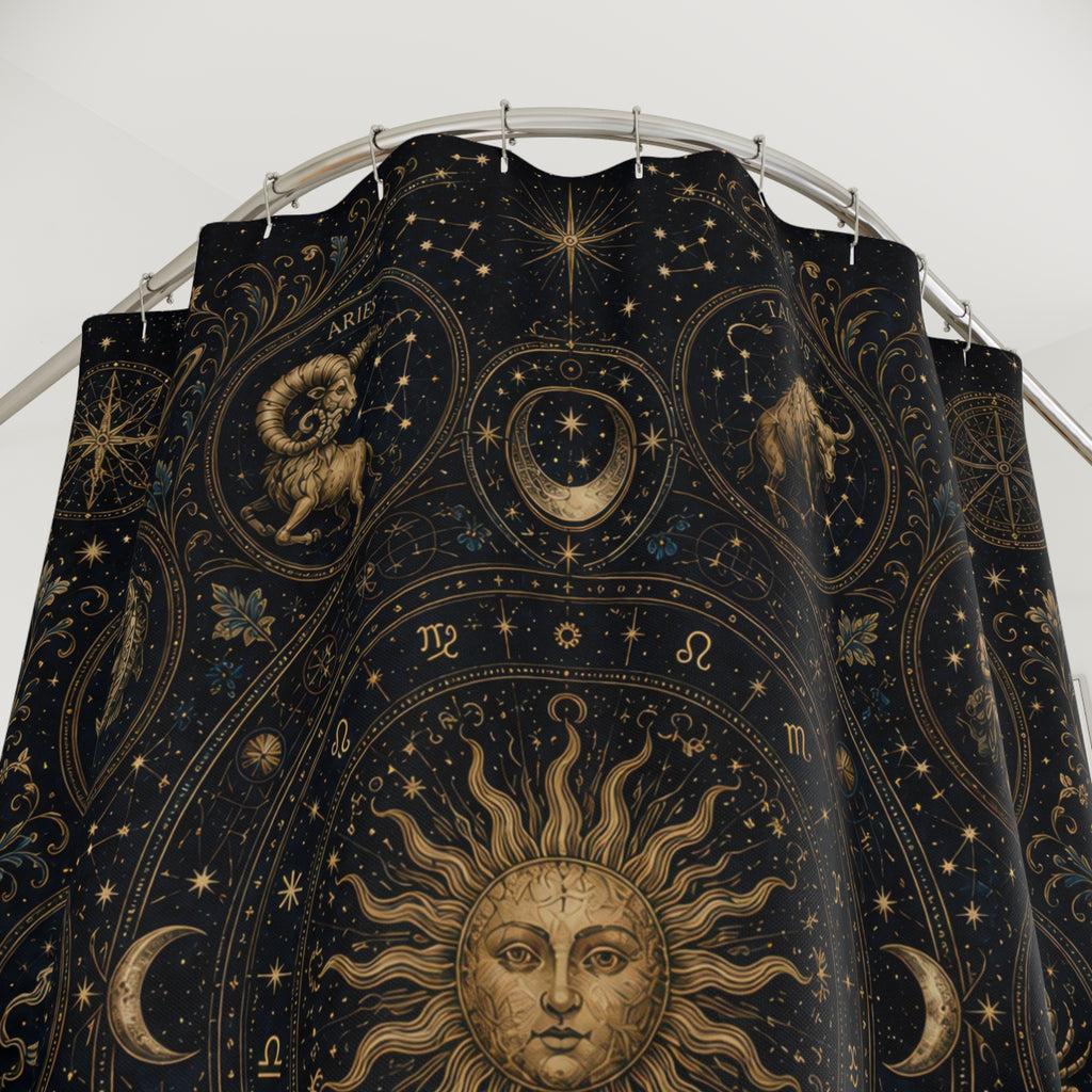 Celestial Zodiac Shower Curtain: Moon Stars