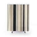 Black Beige Vertical Stripe Shower Curtain