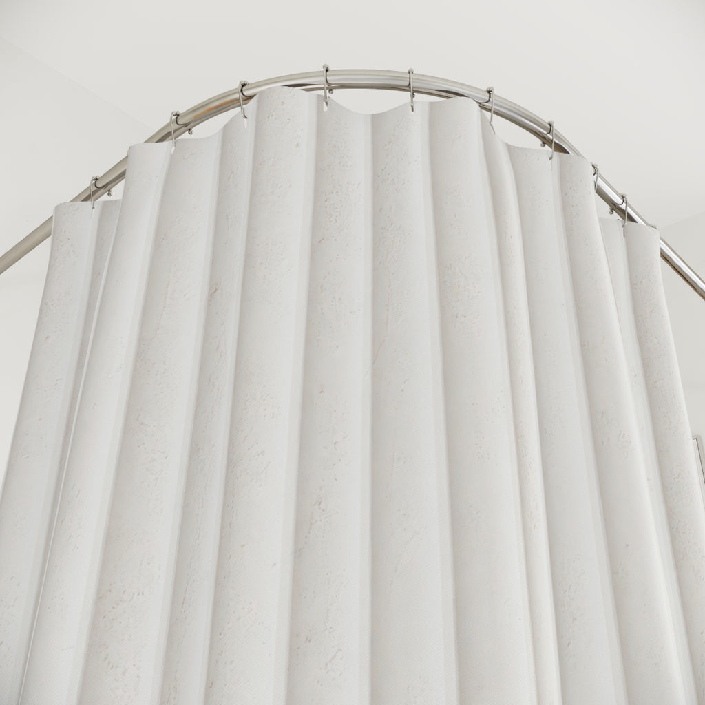 White Fluted Column Shower Curtain