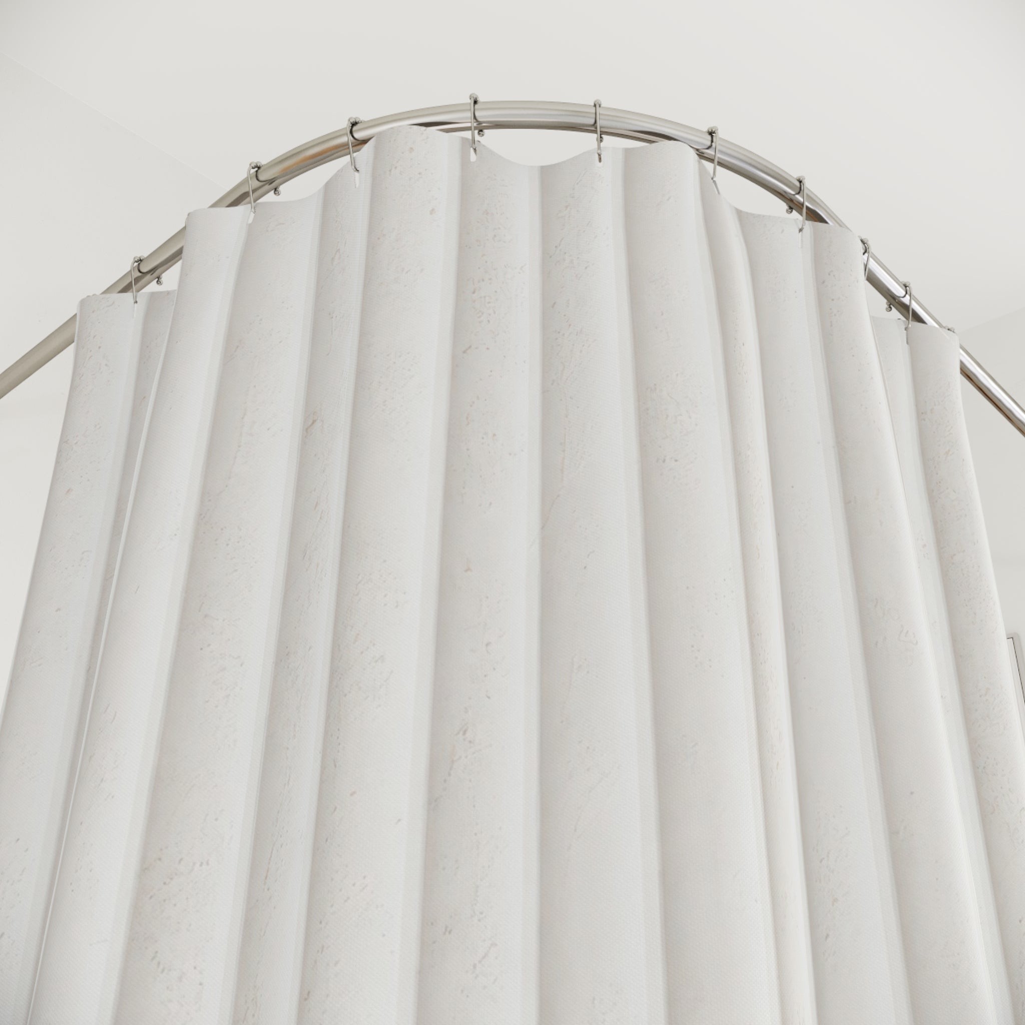 White Fluted Column Shower Curtain