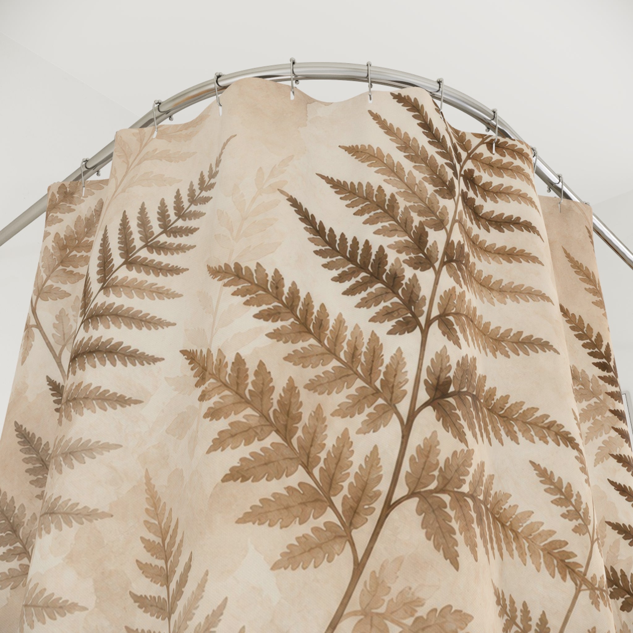 Sepia Botanical Leaf Shower Curtain