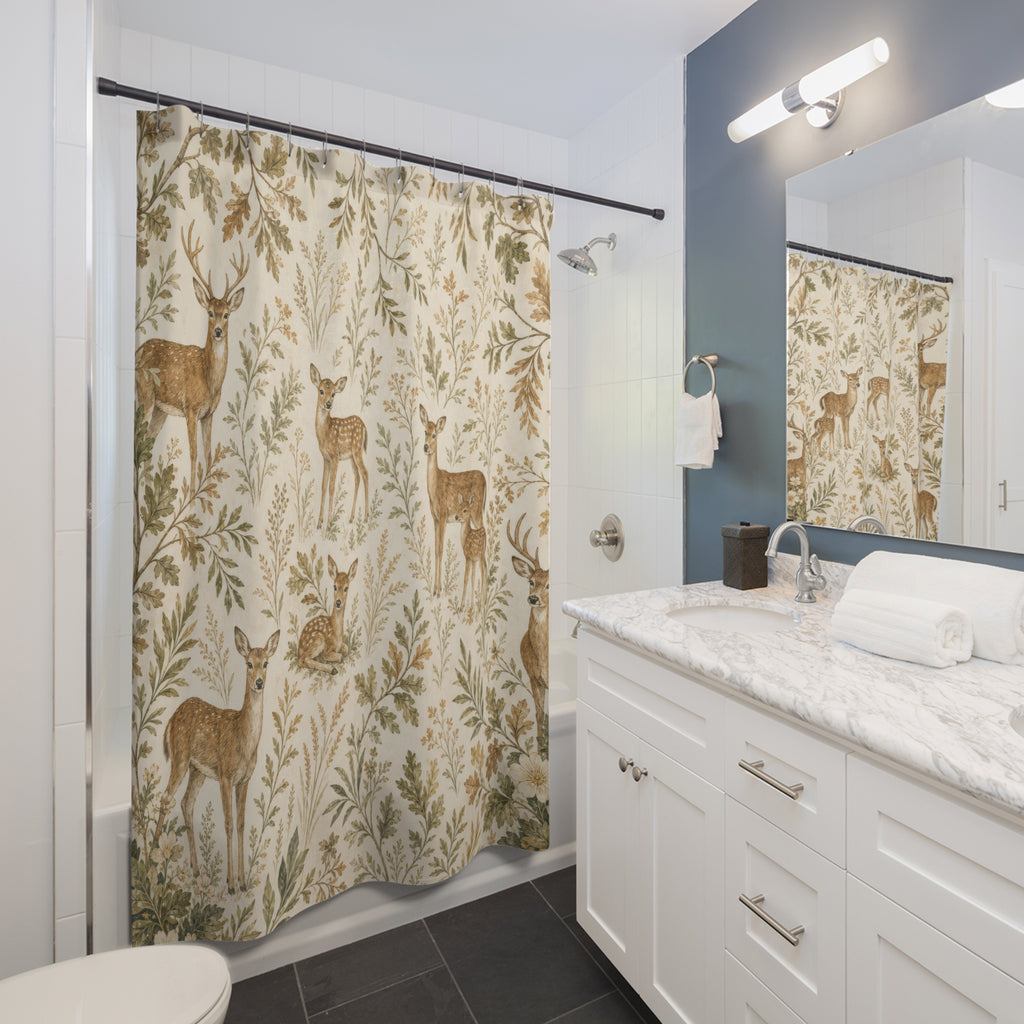 Deer Rustic Woodland Shower Curtain