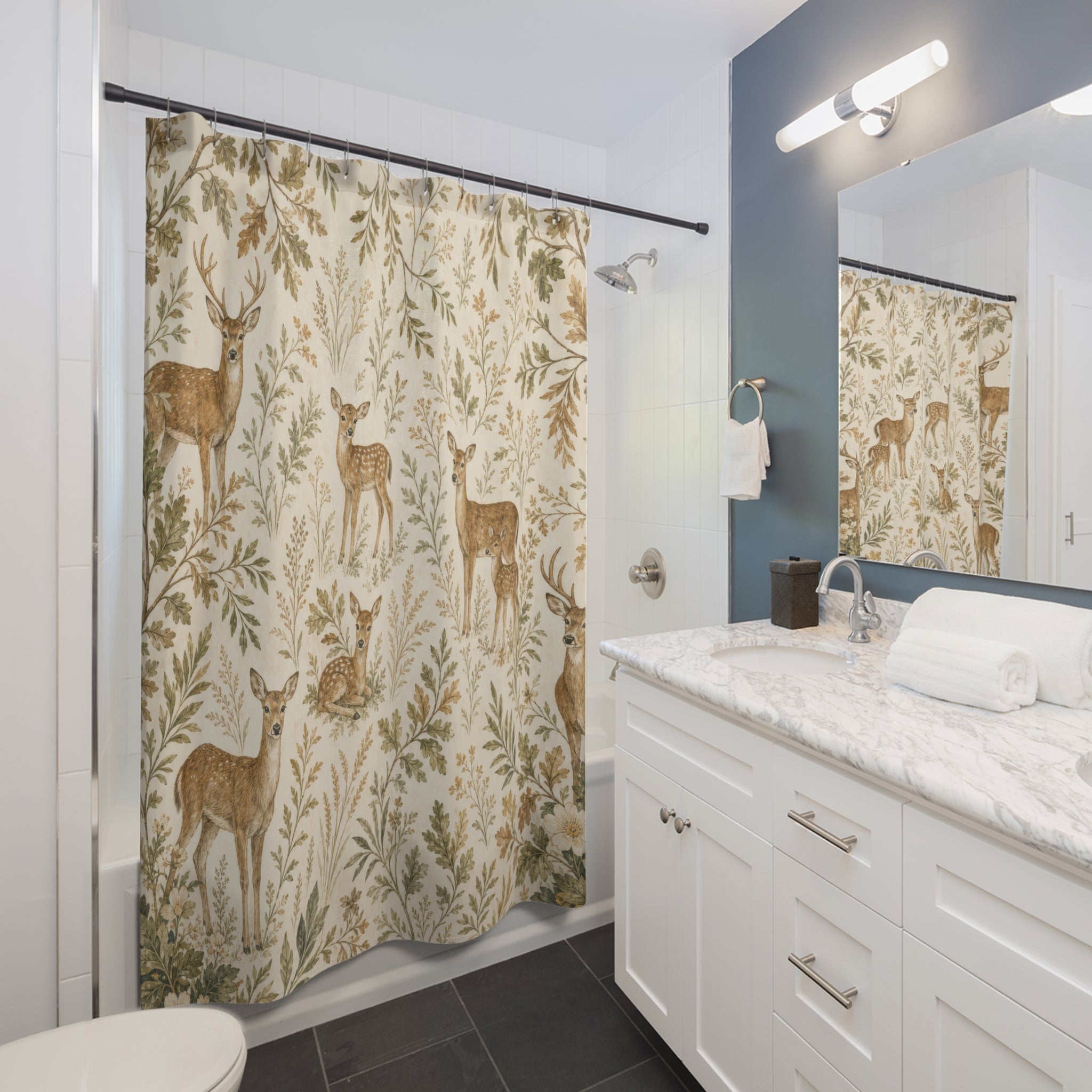 Deer Rustic Woodland Shower Curtain