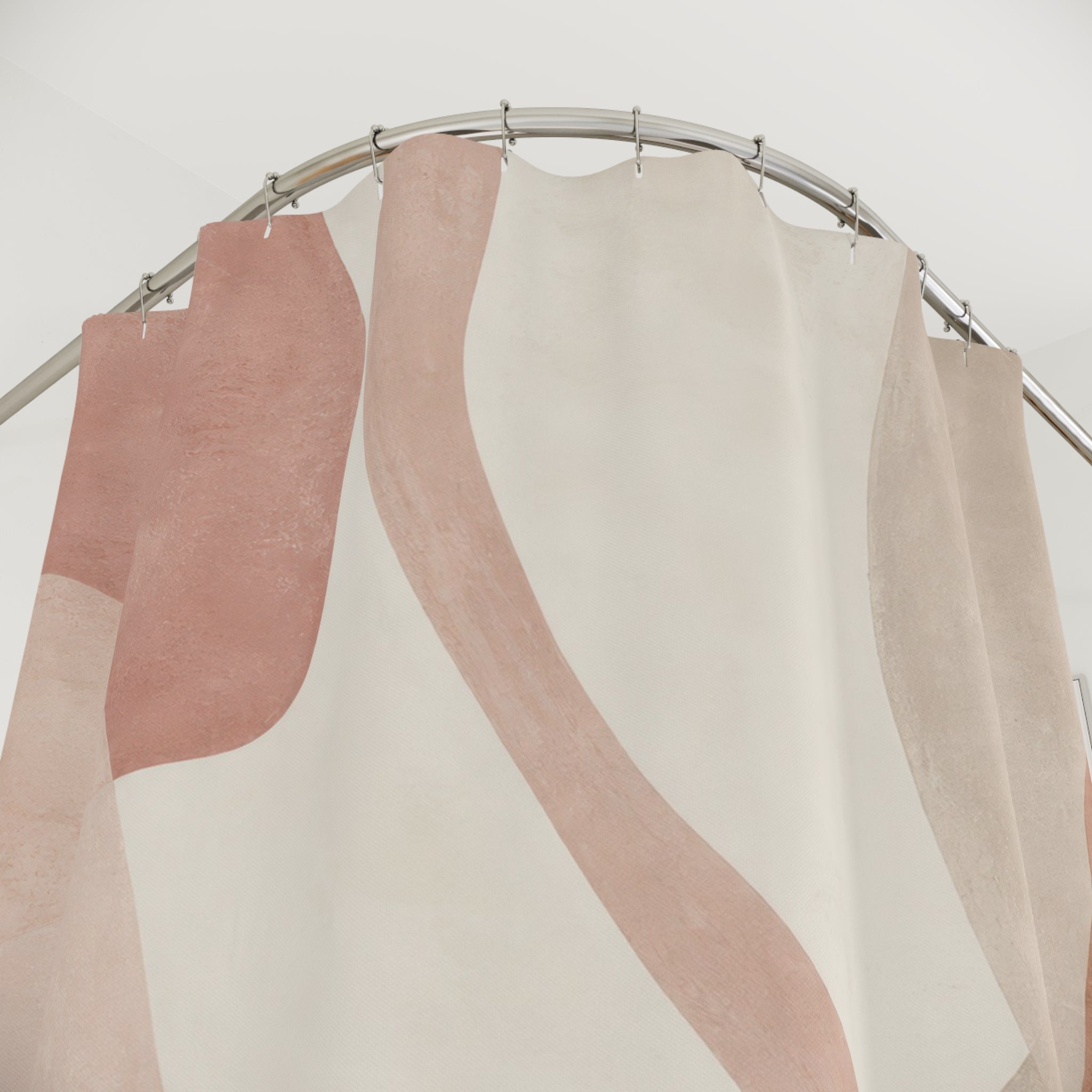 Dusty Rose Organic Geometric Shower Curtain