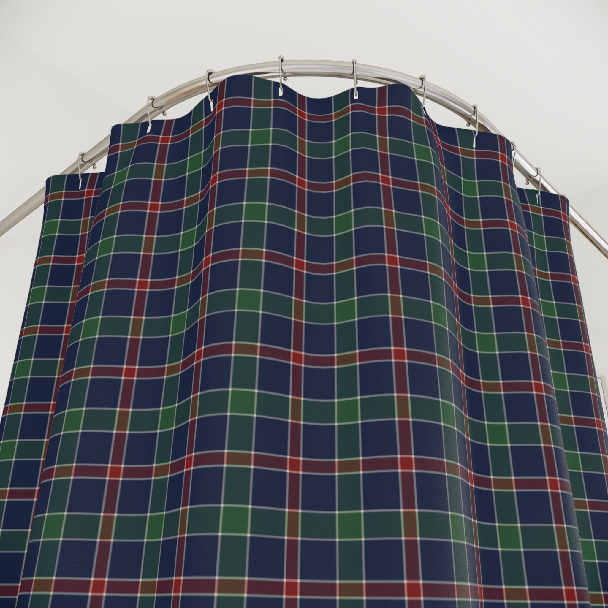 Classic Tartan Plaid Shower Curtain – Navy, Green & Red