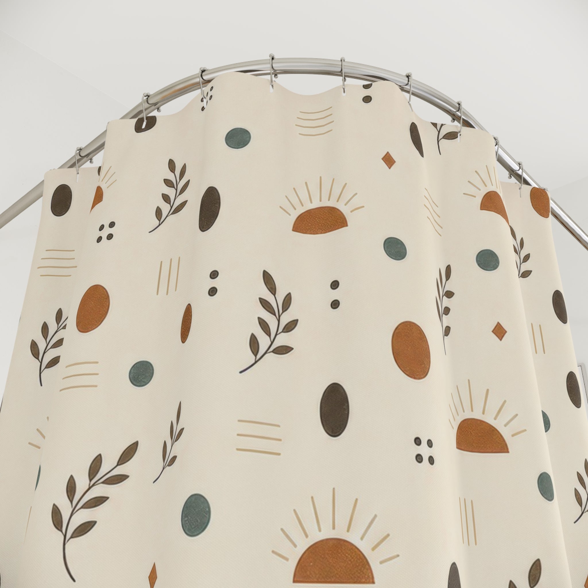 Bronze Brown Boho Shower Curtain