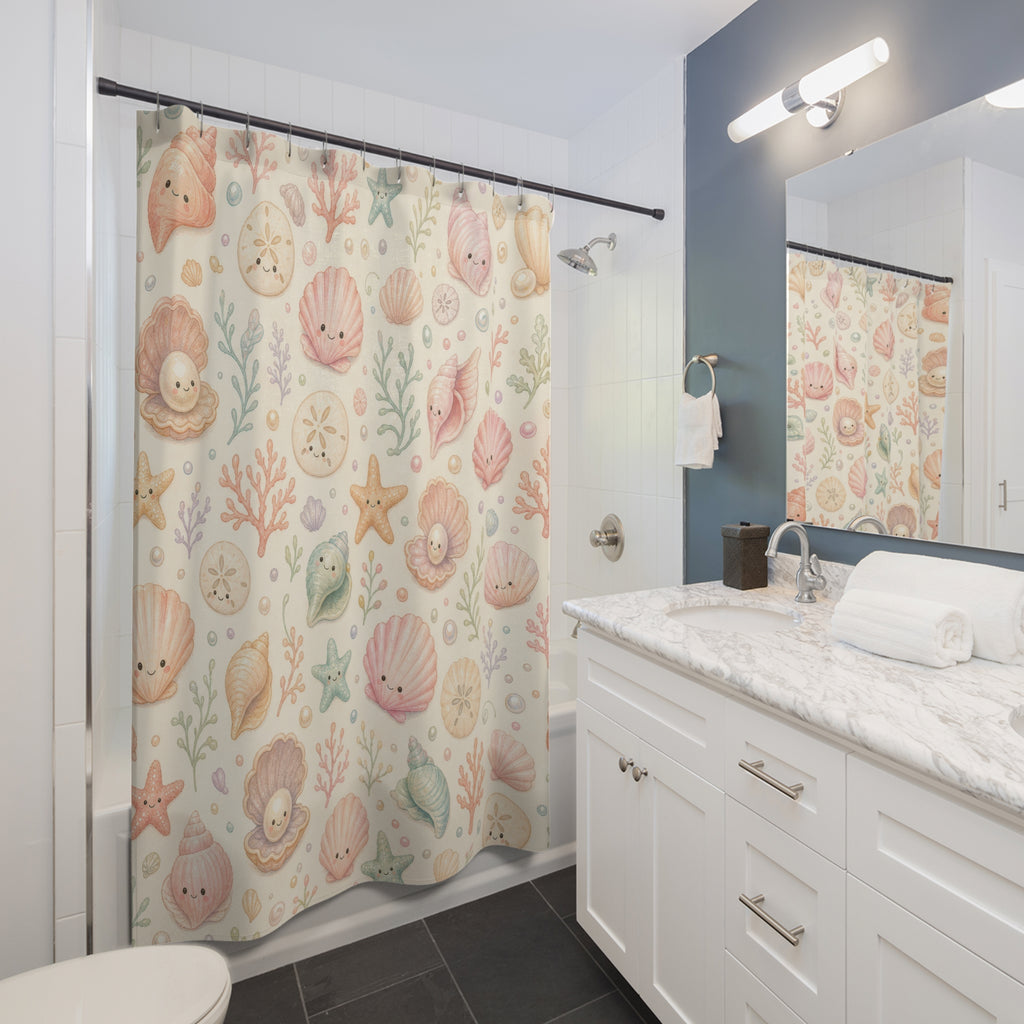Pastel Seashell Cute Shower Curtain