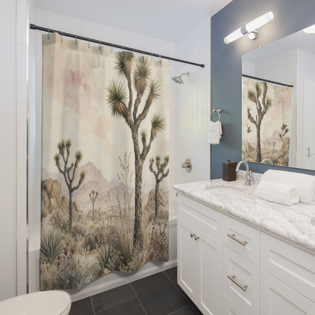 Sage Watercolor Joshua Tree Shower Curtain