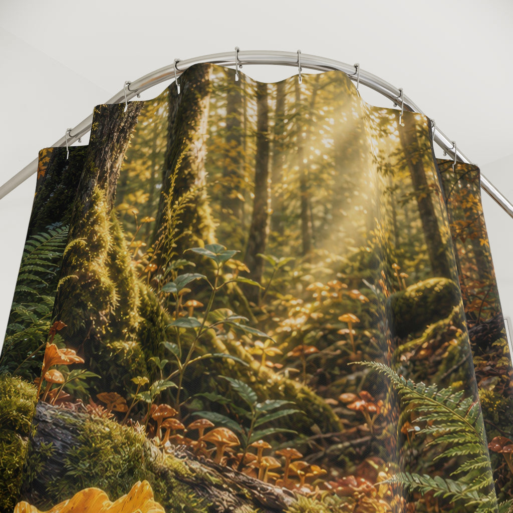 Mossy Mushroom Woodland Shower Curtain