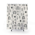 Black White Boho Shower Curtain