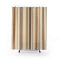 Beige Tan Vertical Stripe Shower Curtain