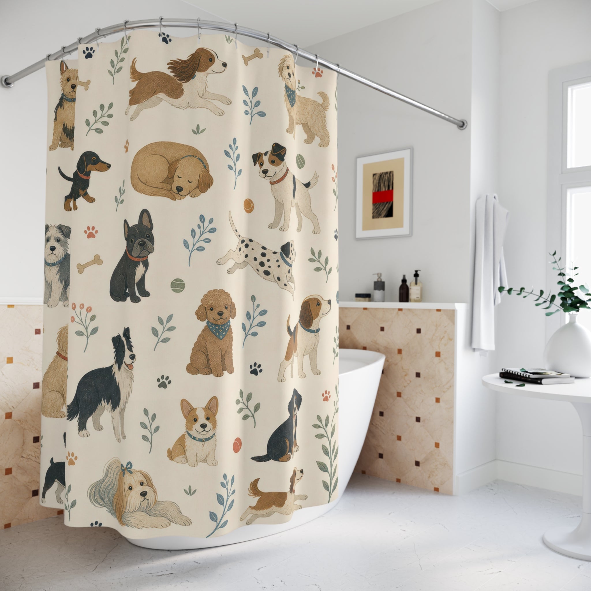 Pet Dog Shower Curtain: Pet Shower Curtain