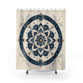 Navy Blue Compass Medallion Shower Curtain
