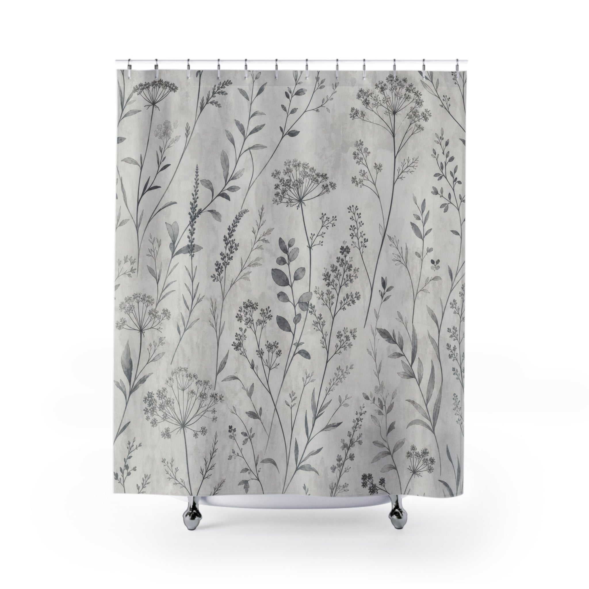 Wildflower Botanical Line Shower Curtain
