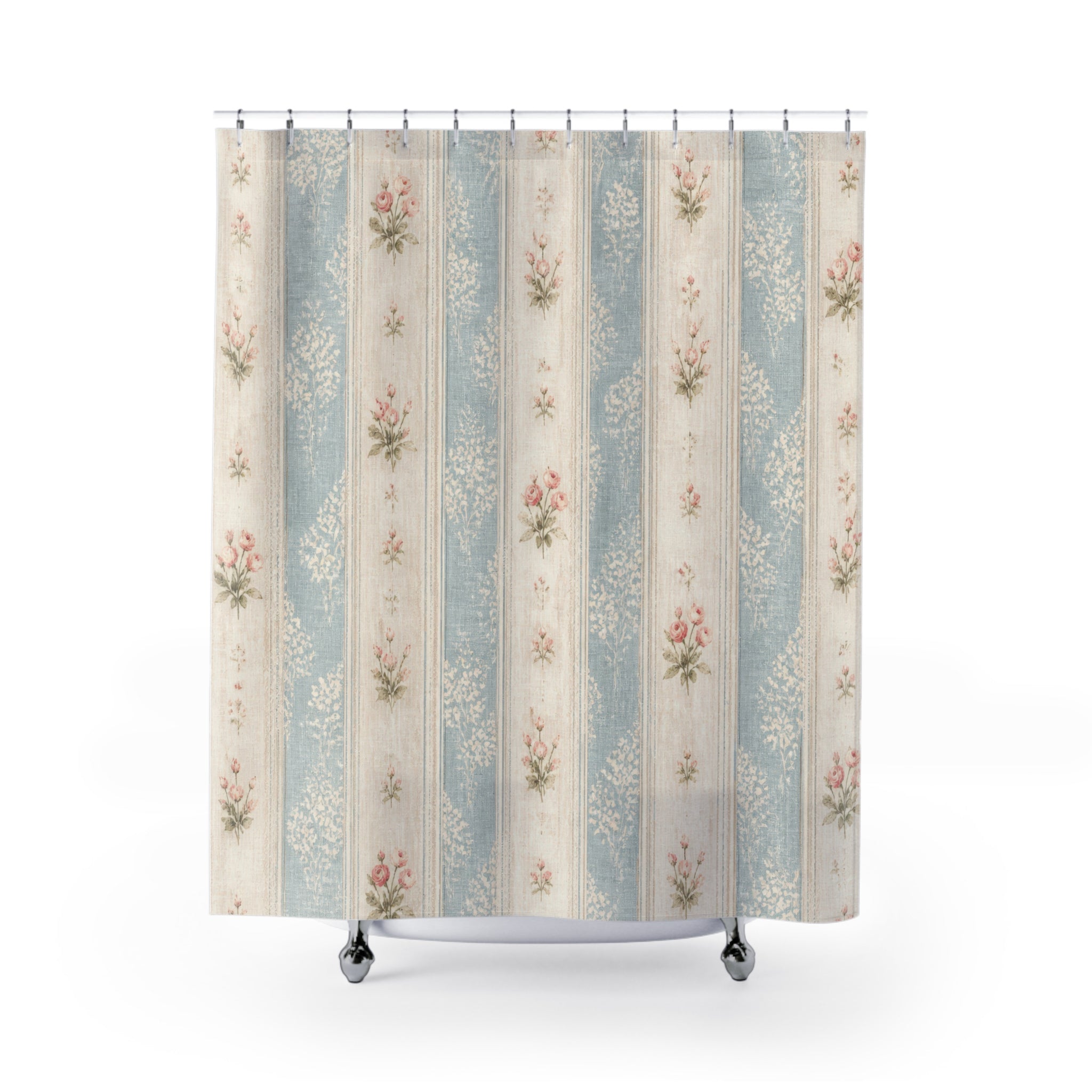 Shabby Chic Stripe Shower Curtain