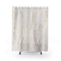 White Botanical Shower Curtain, Boho Grass Bath Decor, Ivory Meadow Pattern, Cream Guest Bathroom Decor, Soft Natural Meadow Style