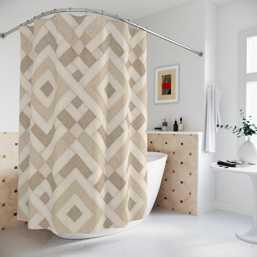 Diamond Chevron Geometric Shower Curtain