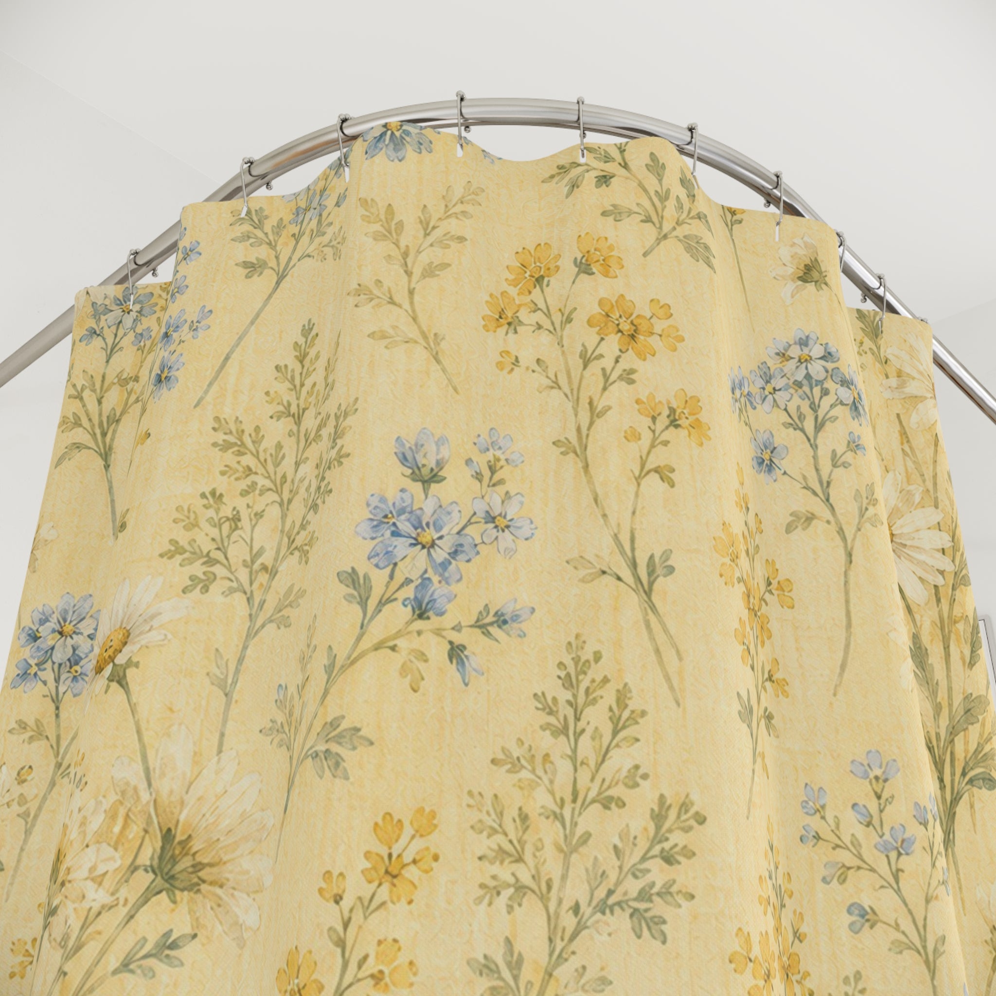 Yellow Daisy Floral Shower Curtain