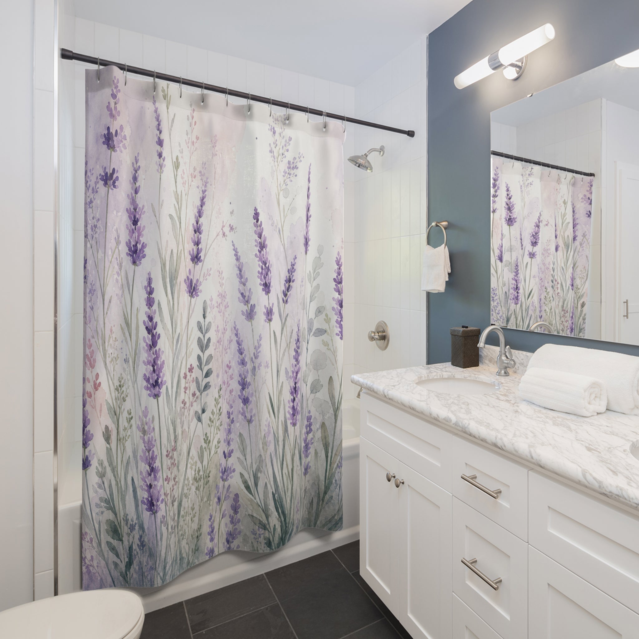 Purple Wildflower Shower Curtain