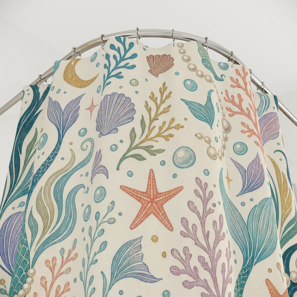 Mermaid Ocean Coastal Shower Curtain