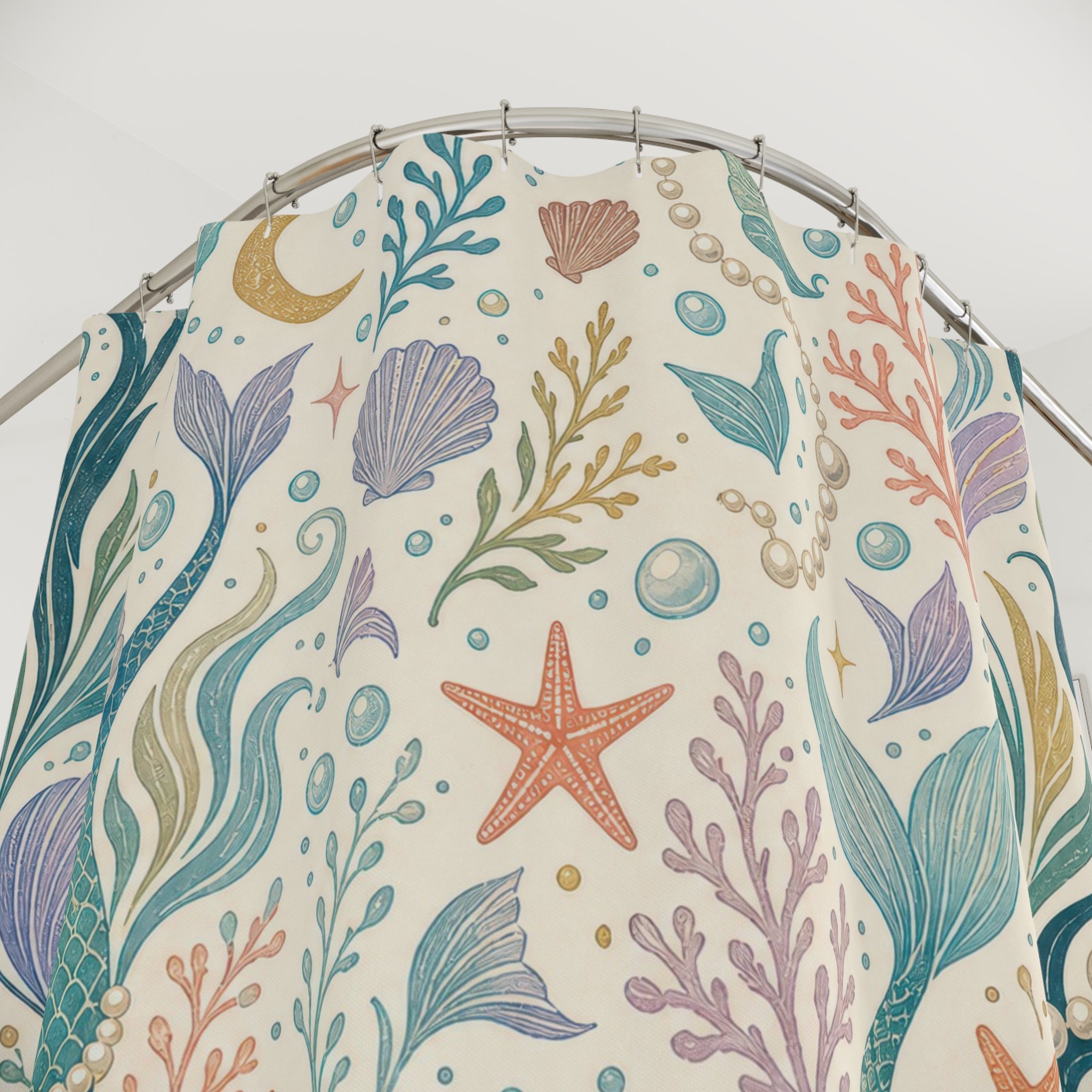 Mermaid Ocean Coastal Shower Curtain