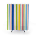 Bright Narrow Rainbow Stripe Shower Curtain