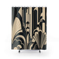 Black White Art Deco Fan Shower Curtain