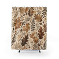 Brown Beige Oak Fern Botanical Shower Curtain
