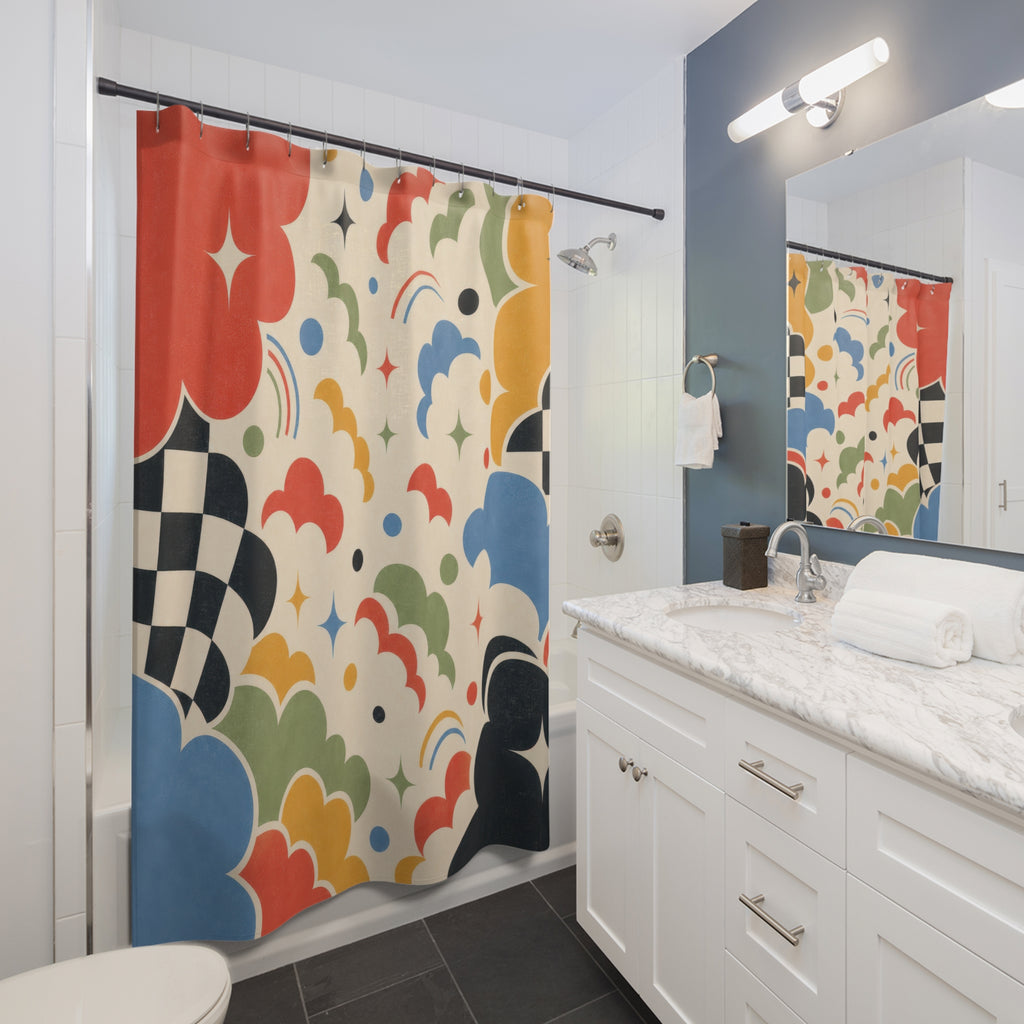 Checkered Retro Shower Curtain