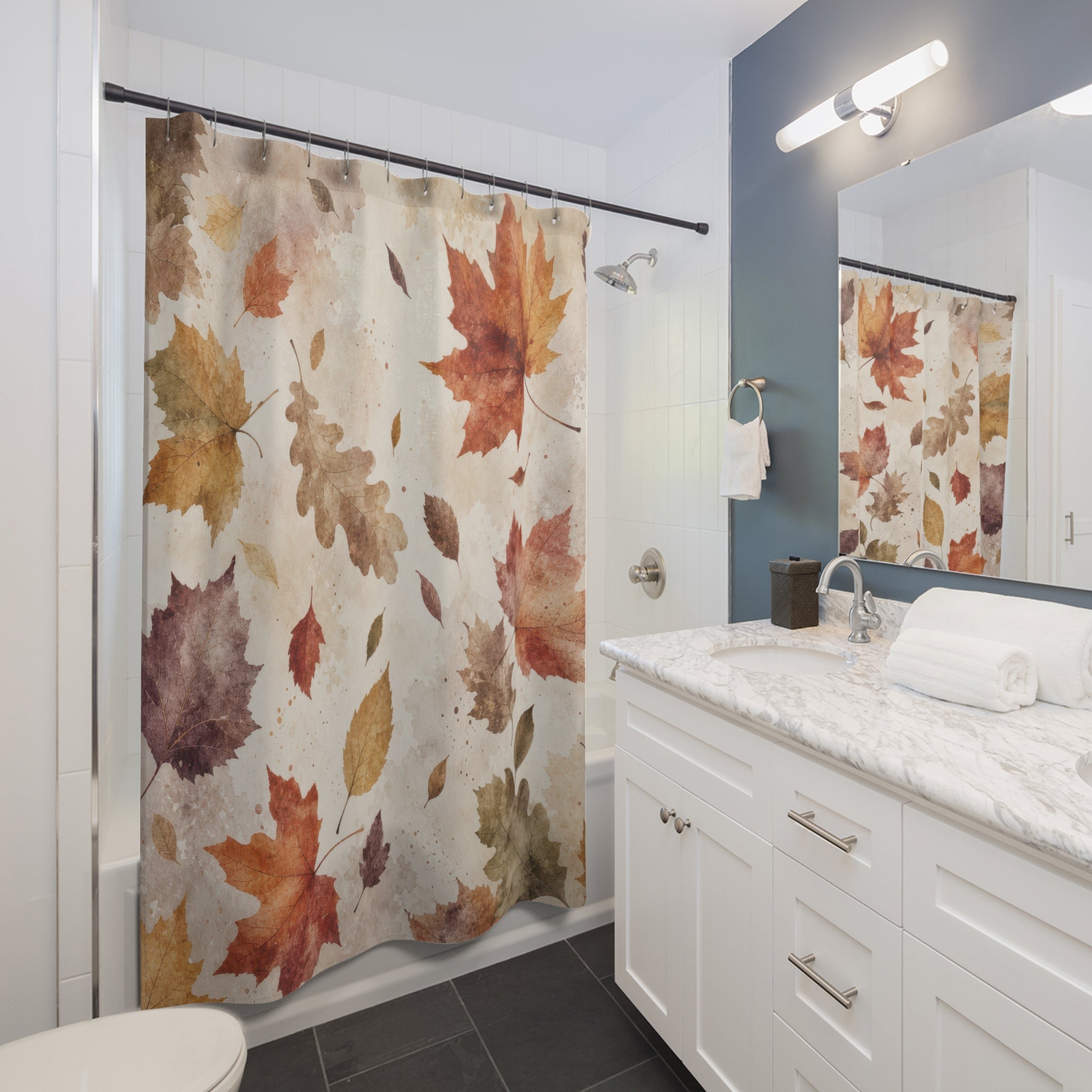 Autumn Leaf Watercolor Shower Curtain