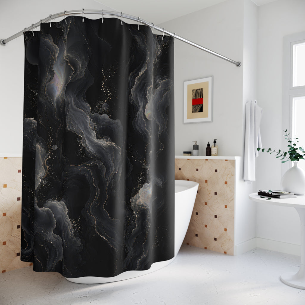 Smoky Marble Abstract Shower Curtain