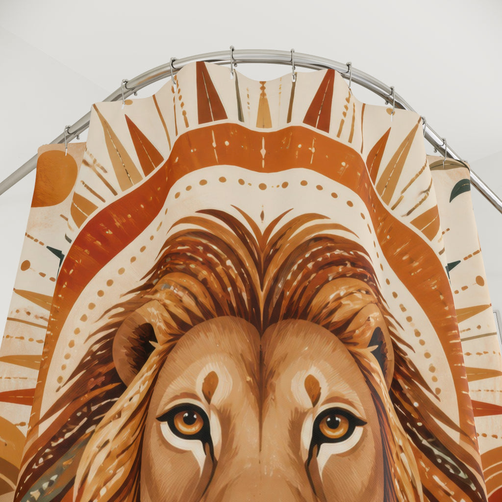 Boho Sunburst Animal Portrait Shower Curtain