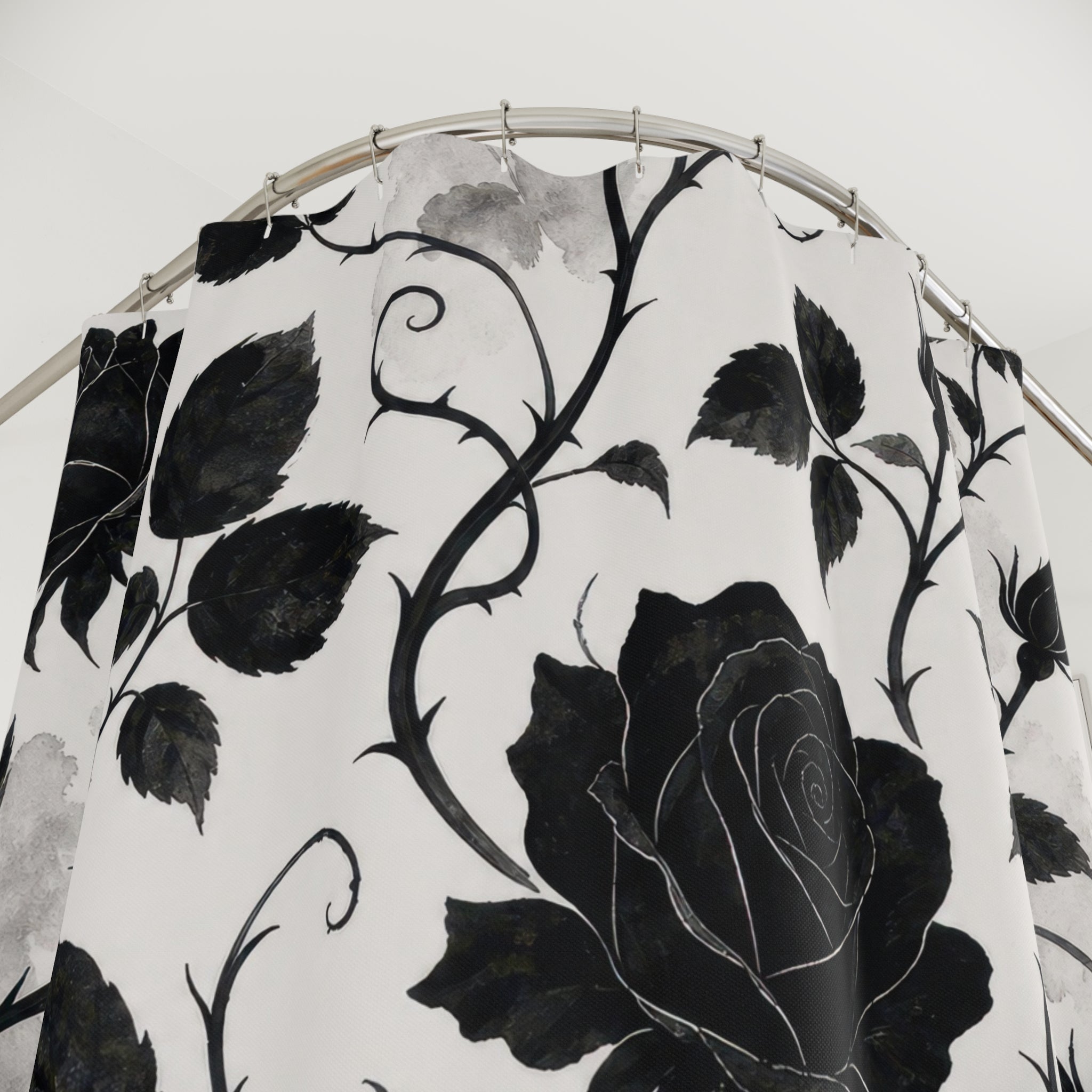 White Floral Vine Shower Curtain