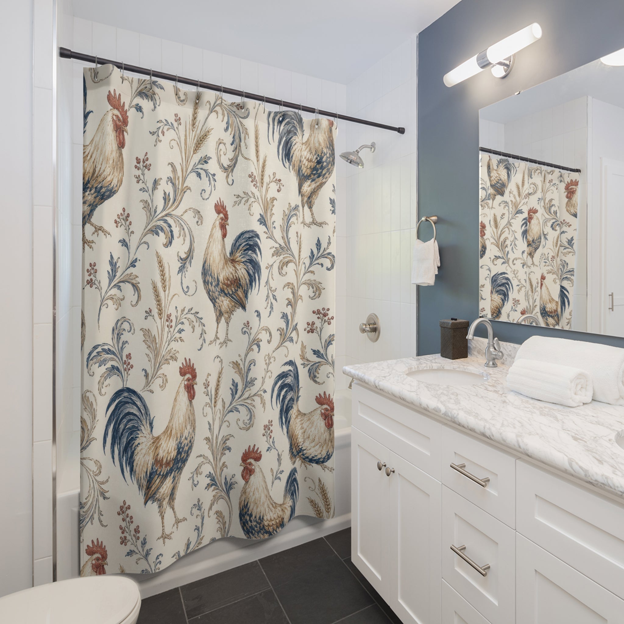 French Country Farmhouse Shower Curtain