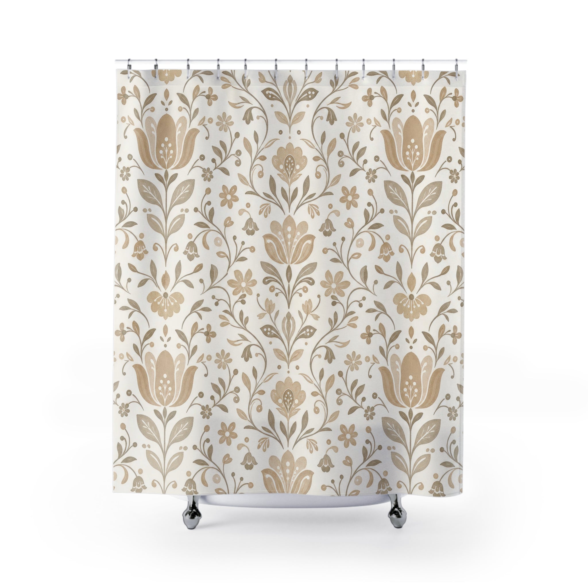 Folk Floral Botanical Shower Curtain