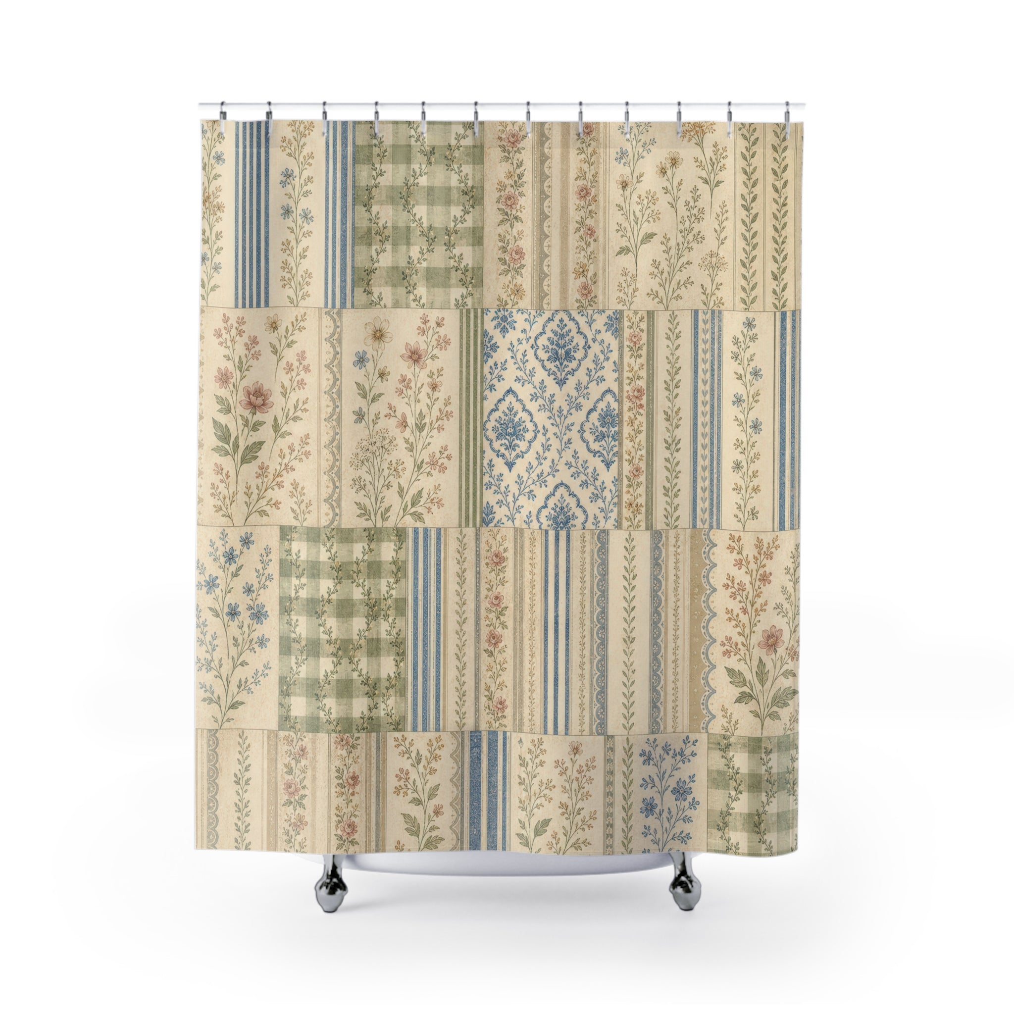 Country Patchwork Farmhouse Shower Curtain