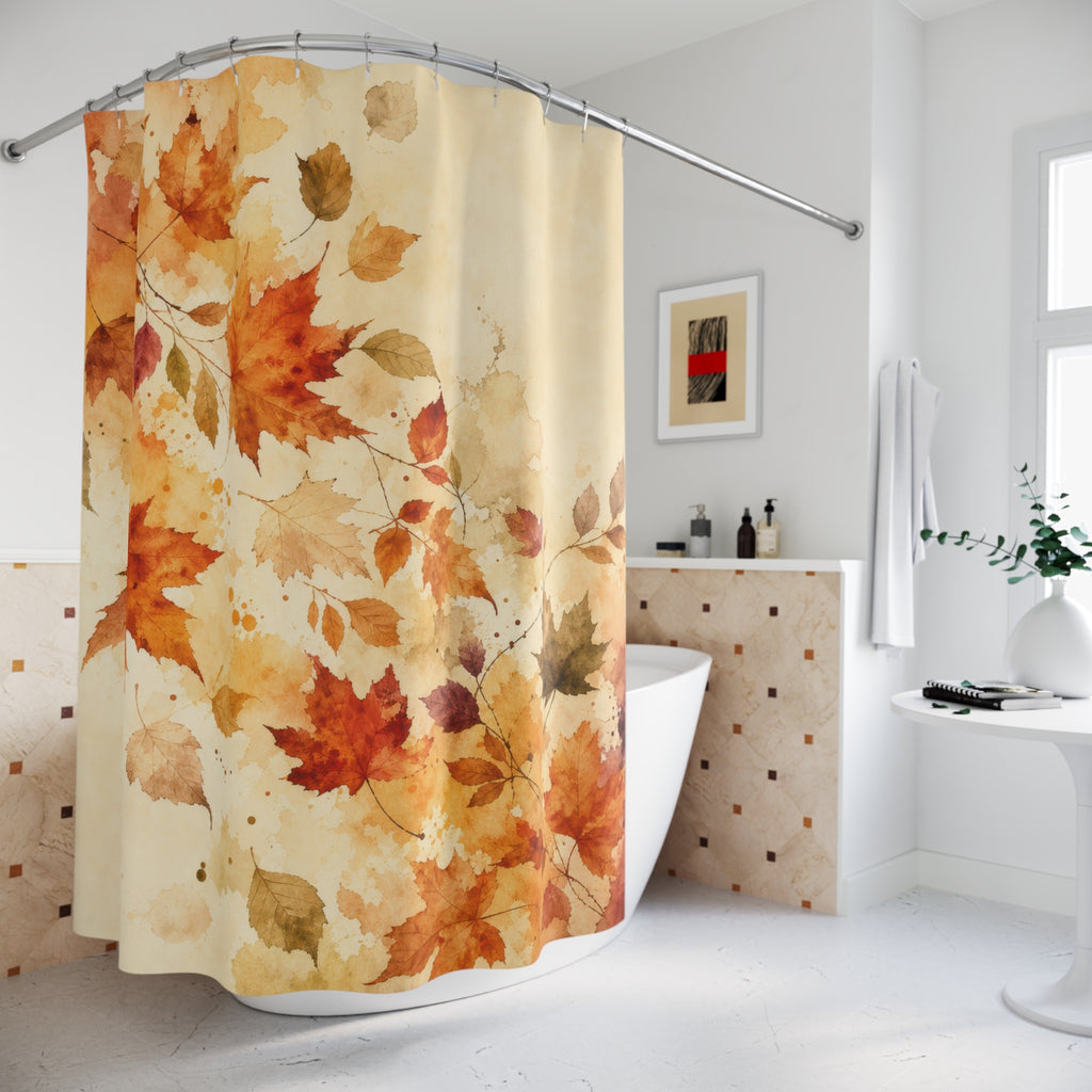 Watercolor Autumn Leaves Shower Curtain