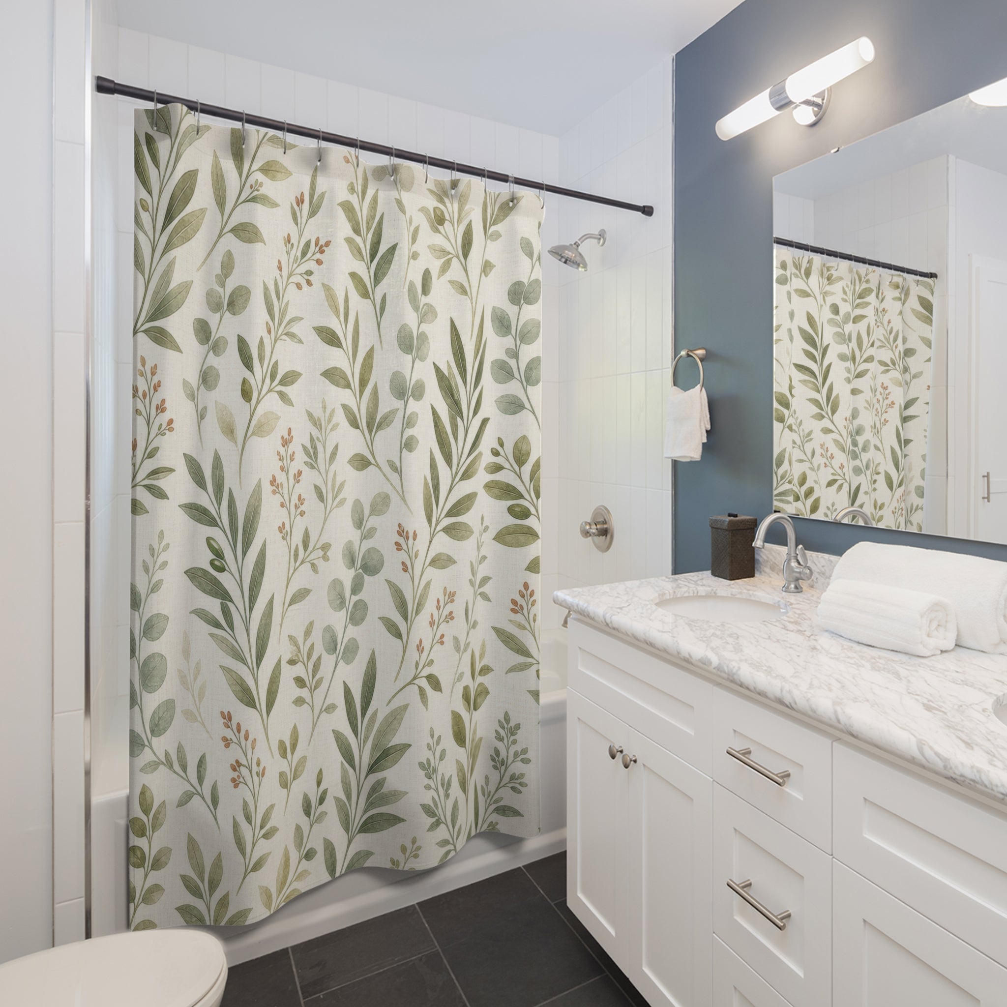 Olive Garden Print Shower Curtain