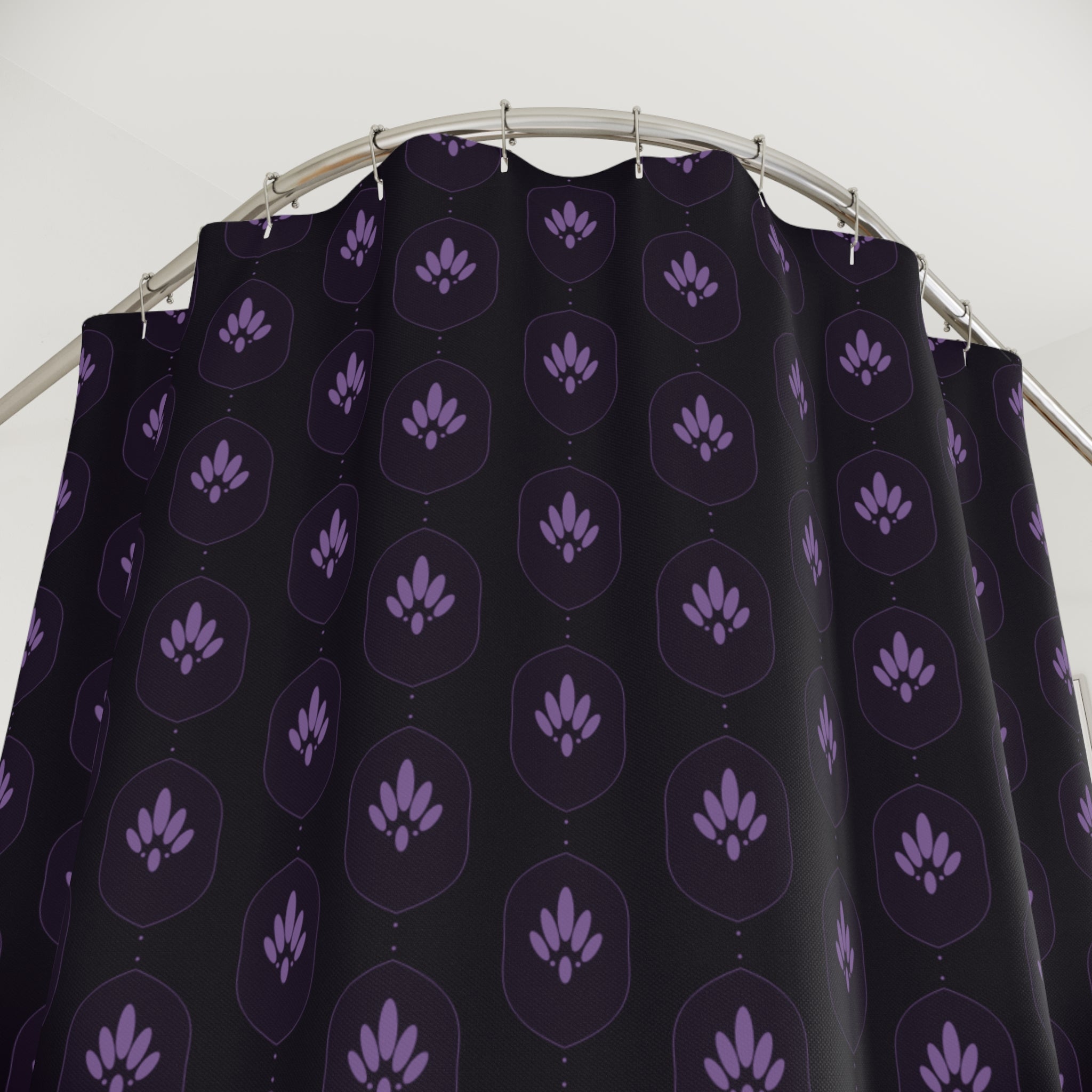 Purple Damask Shower Curtain – Dark Amethyst Ogee