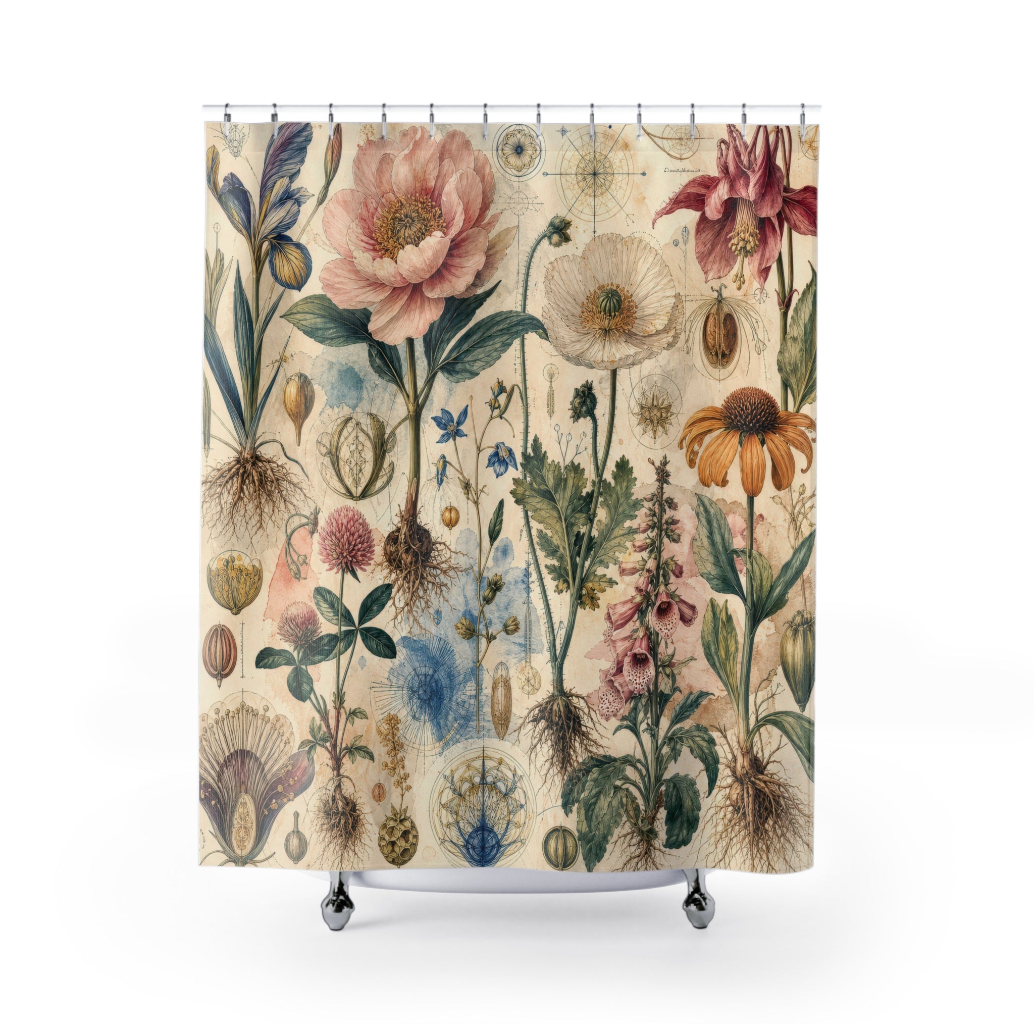 Scientific Flower Shower Curtain