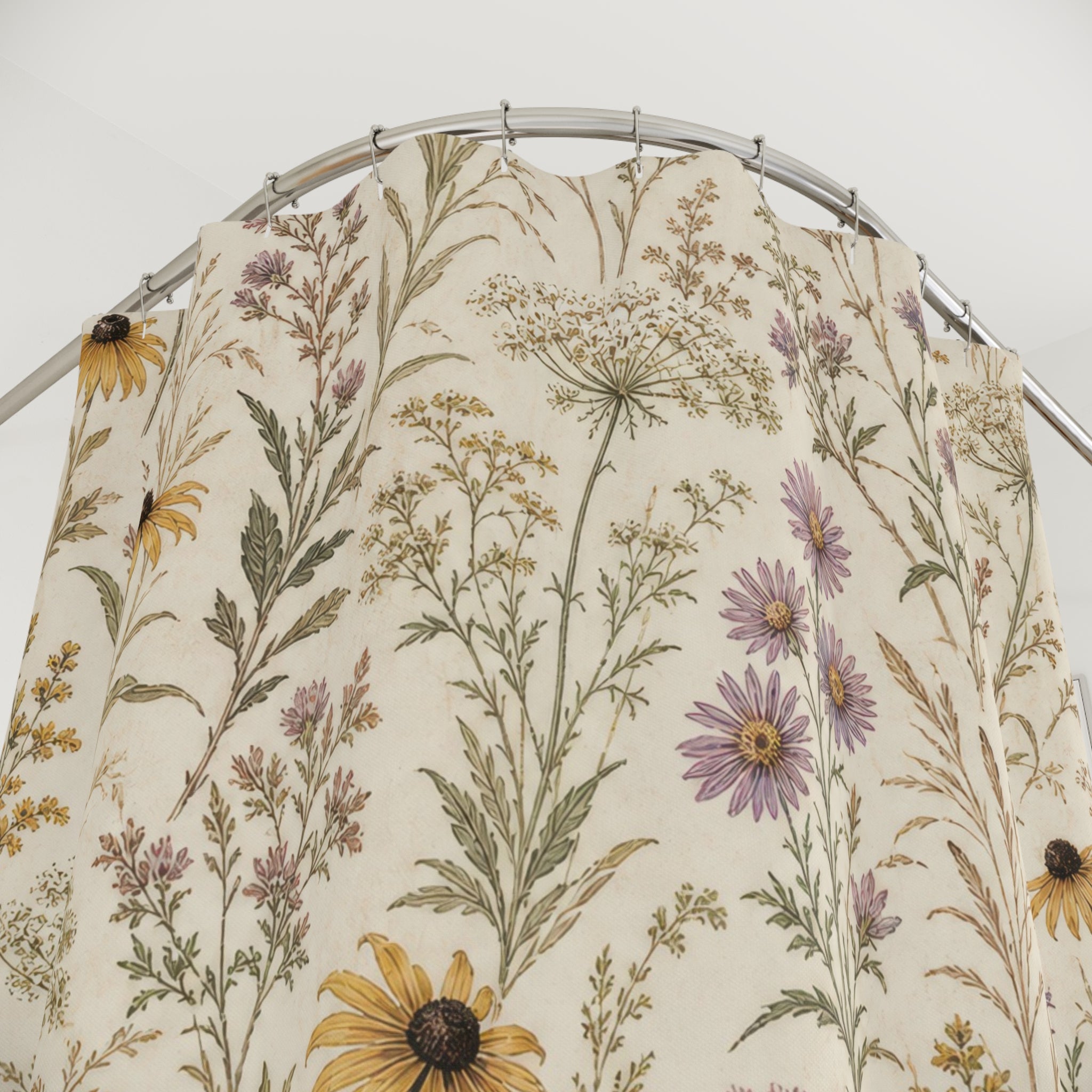 Yellow Wildflower Meadow Shower Curtain