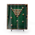 Unique Pool Table Shower Curtain, Billiards Game Room Art, Green Felt Sports Bathroom Decor, Pool Player Wall Decor Guest Bath Gift For Home