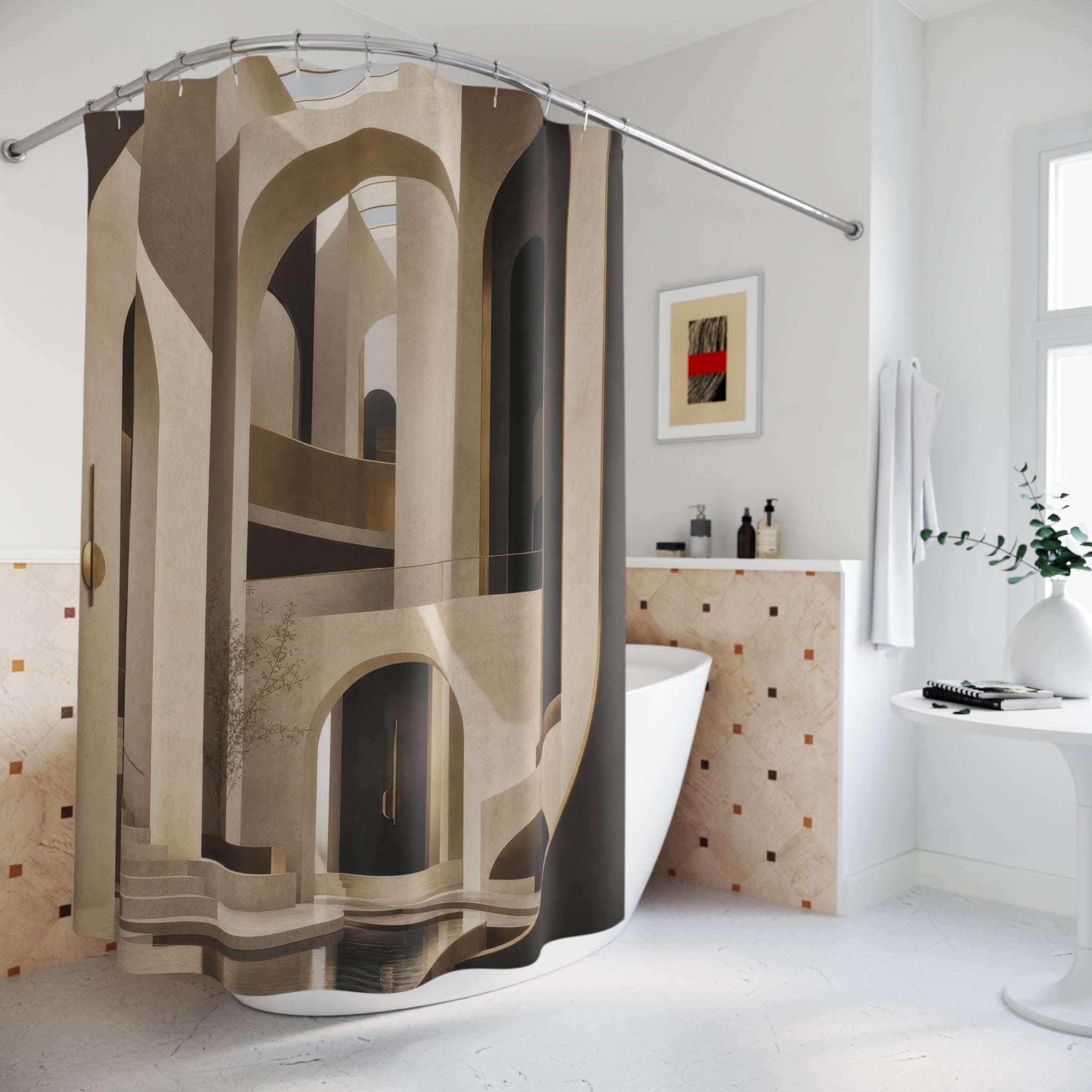 Modern Hotel Atrium Shower Curtain