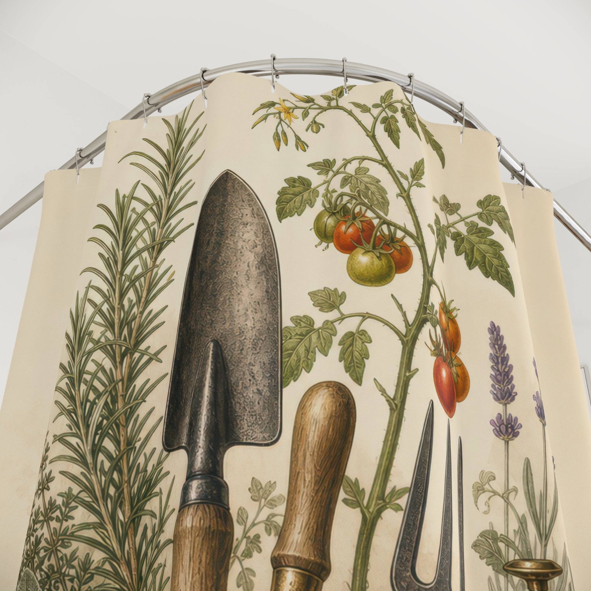 Vintage Gardener Tools Shower Curtain