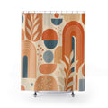 Mid Century Orange Shower Curtain