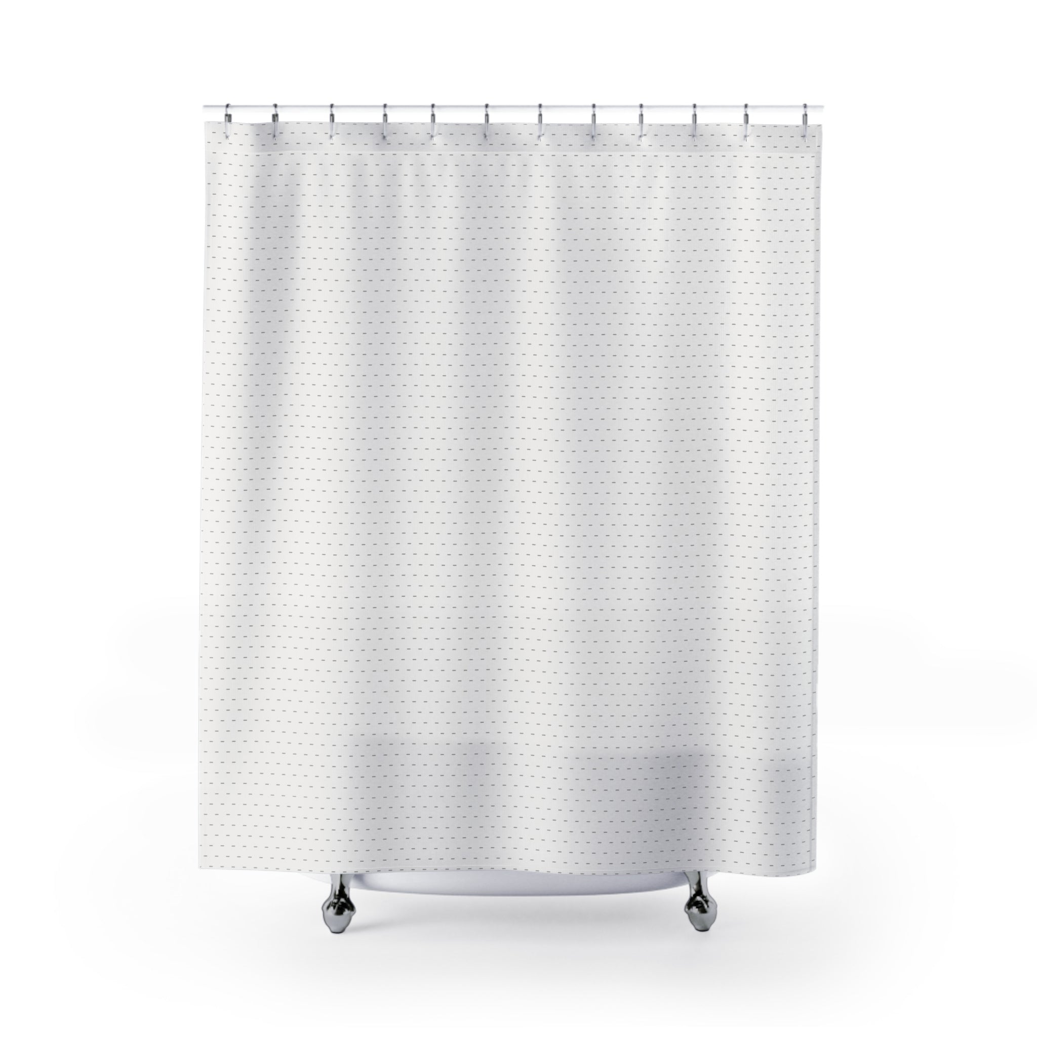 Scandinavian Dash Shower Curtain – Warm Grey on White